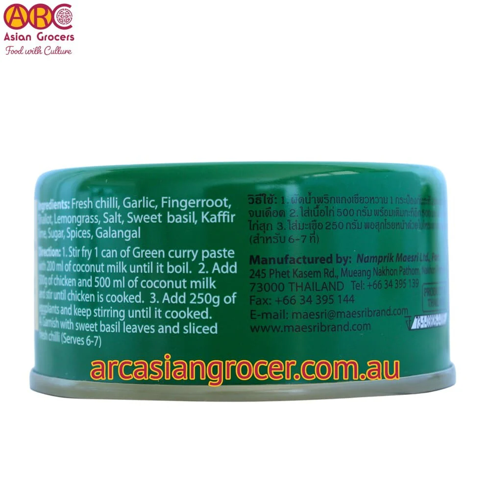 Maesri Green Curry Paste 114g - Image 5